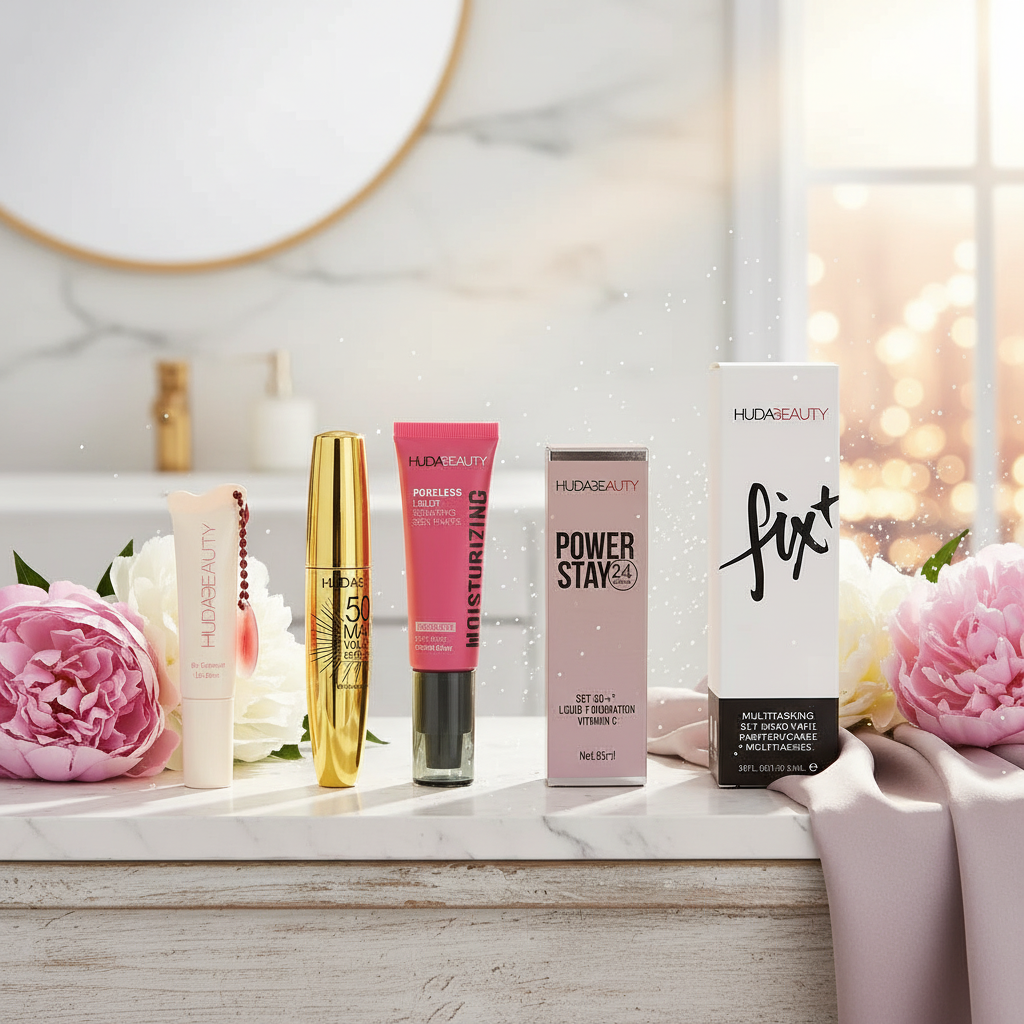 Huda Beauty 5-in-1 Ultimate Glam Bundle – Buy 3 Get 2 FREE Limited Offer