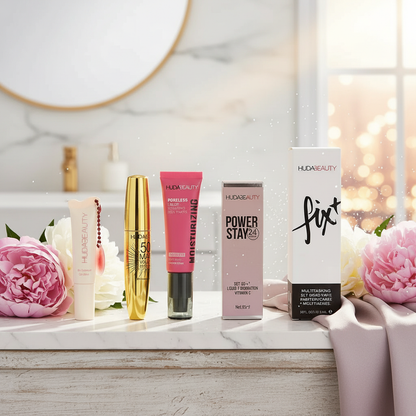 Huda Beauty 5-in-1 Ultimate Glam Bundle – Buy 3 Get 2 FREE Limited Offer